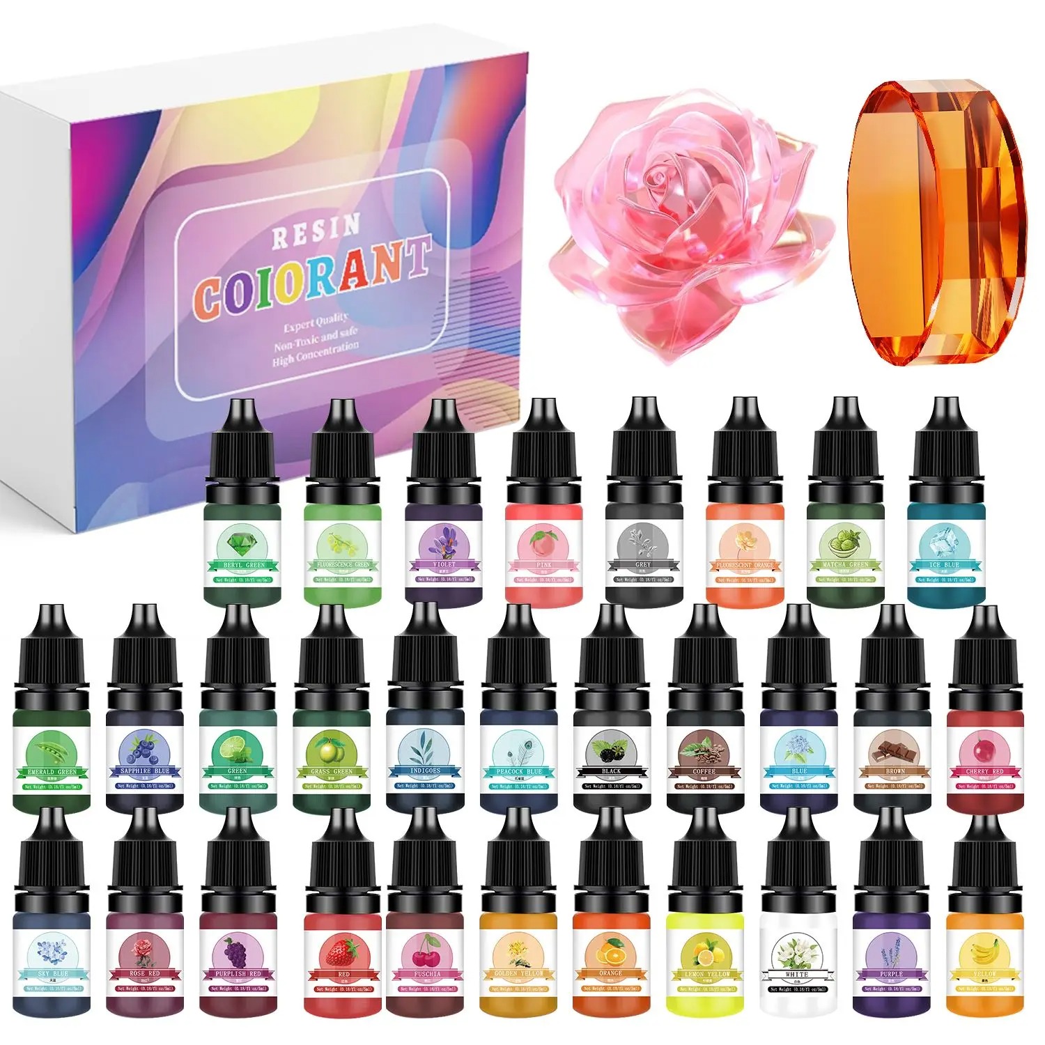 Resin Art Letters - 30 Warna 5ml Kit Pigmen Resin
