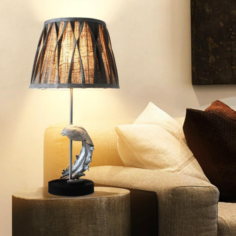 Resin Art Floor Design - Lampu Lantai LED Dasar Bulu Resin
