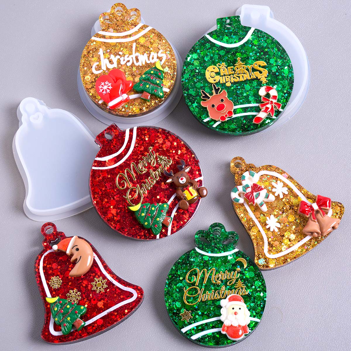 Resin Art Kit With Molds - Cetakan Silikon Liontin Tag Natal DIY