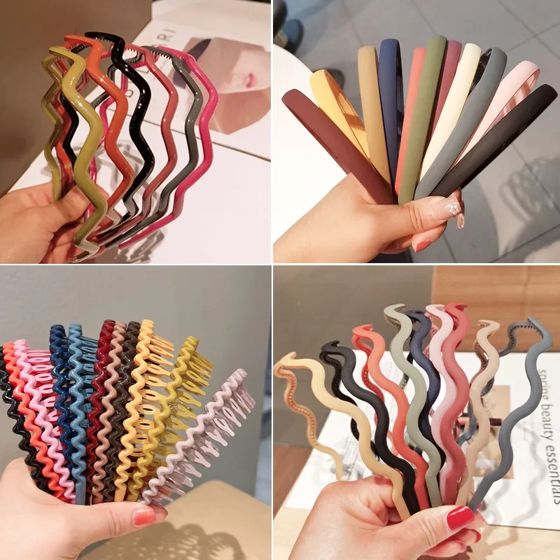 Resin Art Ocean - Bando rambut keriting bergelombang wanita, aksesori