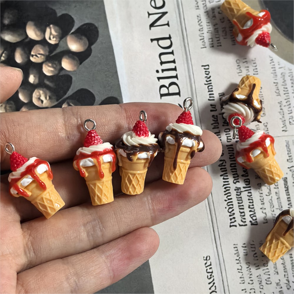 Resin Art Accessories - 10 Buah Liontin Gantungan Kunci Anting
