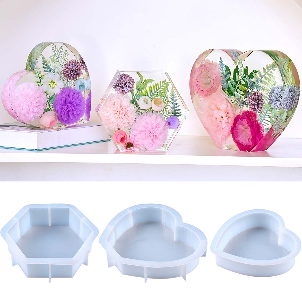 Cetakan Silikon Hati Besar DIY - Resin Art Kit With Molds ulasan dan harga