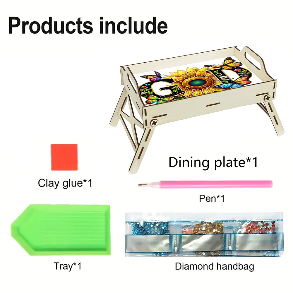 Nampan Sajian 5D DIY Diamond P - Resin Art Wooden Tray ulasan dan harga