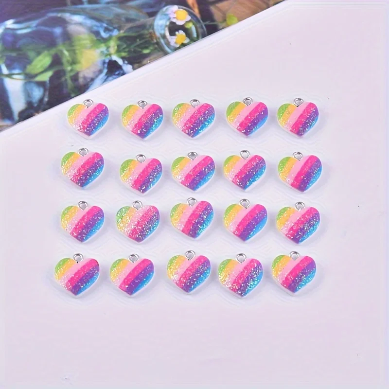 10 Buah Liontin Resin Hati War - Resin Art Accessories ulasan dan harga