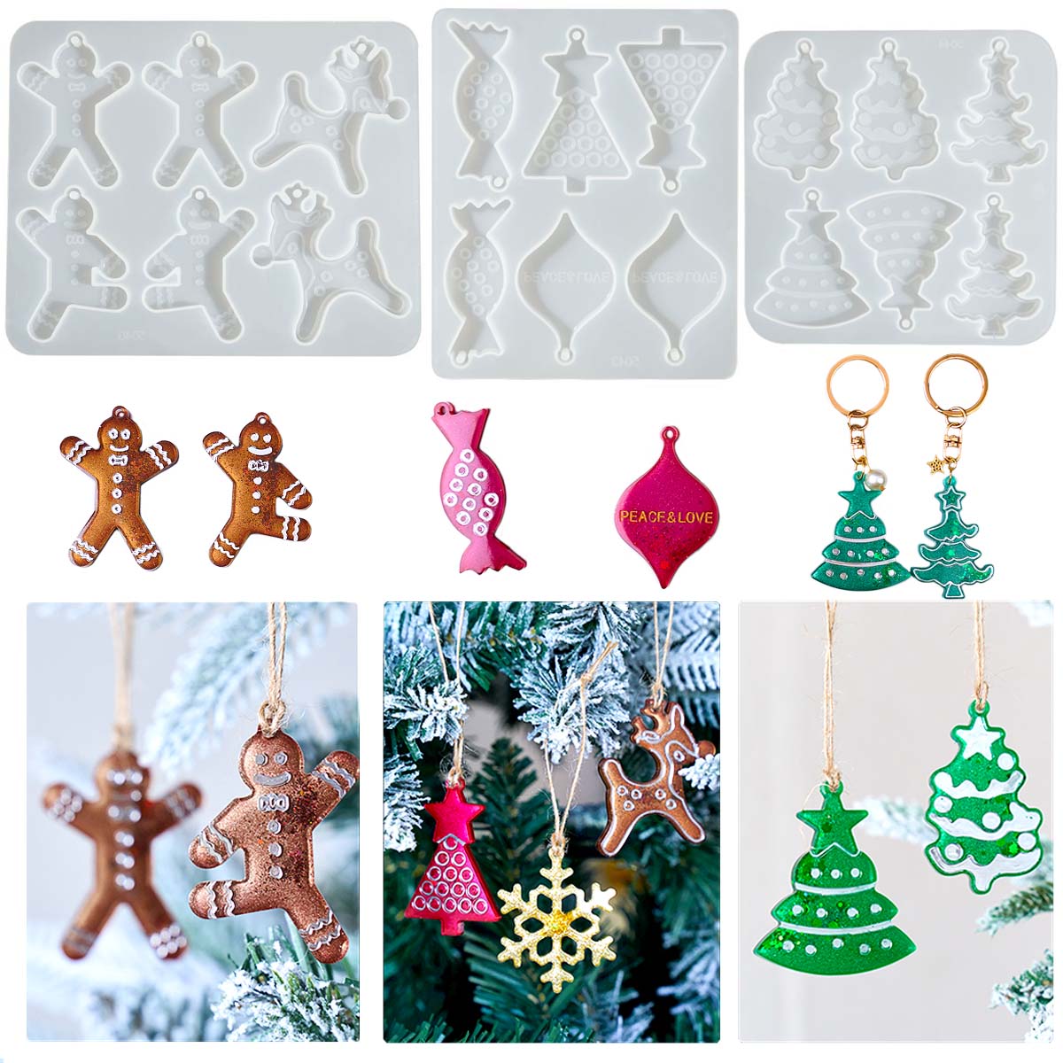 Cetakan Silikon Seri Natal unt - Resin Art Kit With Molds ulasan dan harga