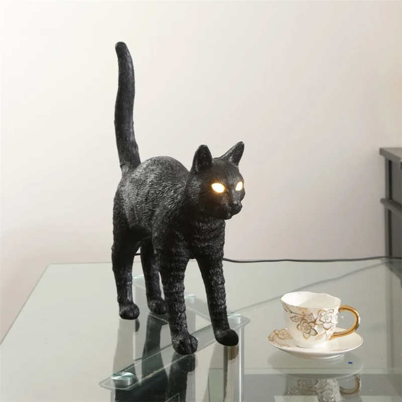 Lampu meja kucing Nordic lampu - Resin Art Floor Design ulasan dan harga