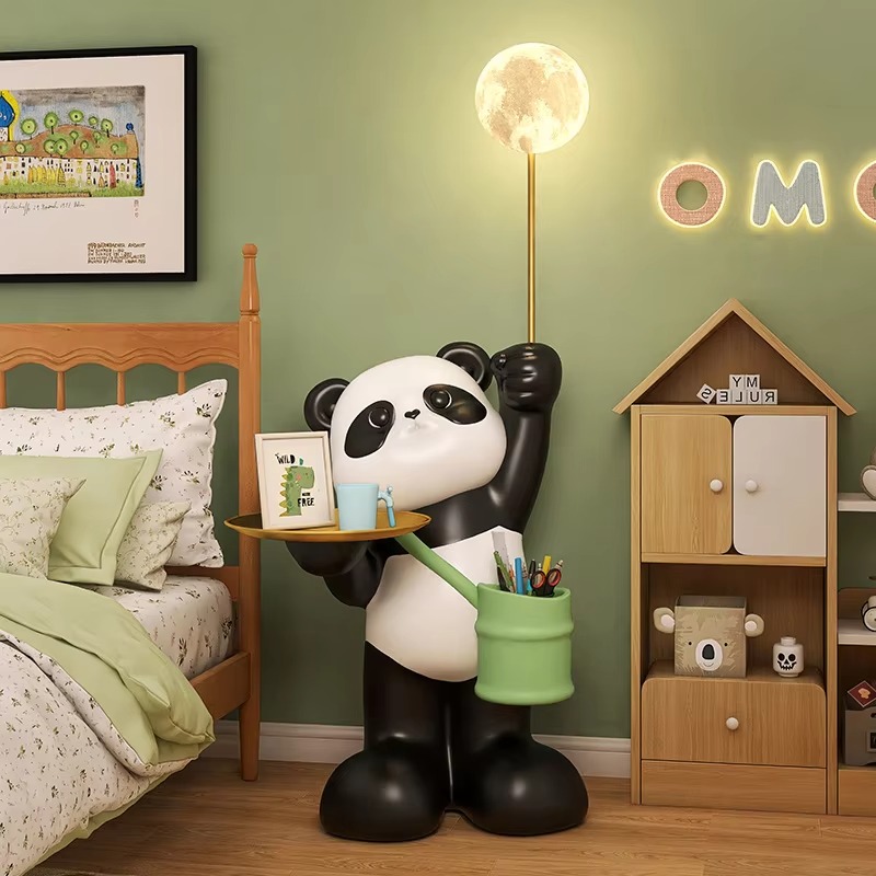 Lampu Lantai LED Patung Panda  - Resin Art Floor Design ulasan dan harga