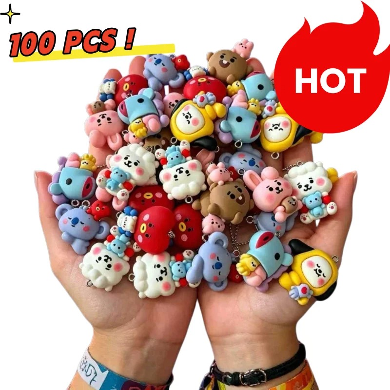 7pcs BT21 Resin Kartun Charm A - Resin Art Accessories ulasan dan harga
