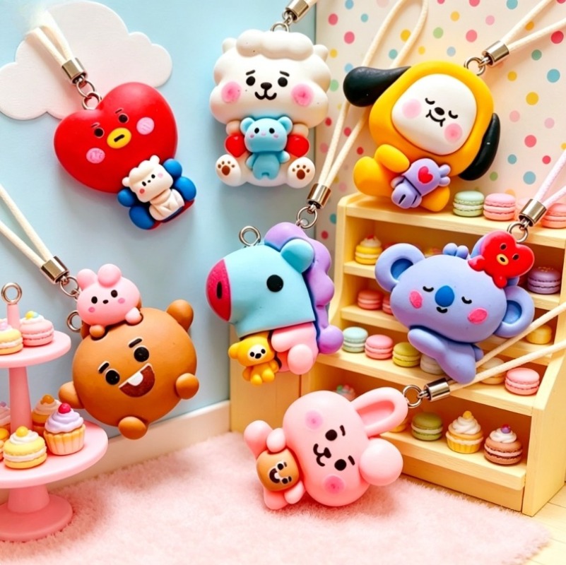 7pcs BT21 Resin Kartun Charm A - Resin Art Accessories ulasan dan harga