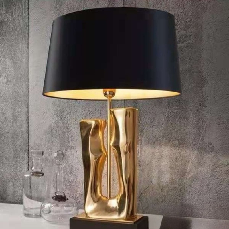 Lampu Meja Logam Seni Kreatif  - Resin Art Floor Design ulasan dan harga